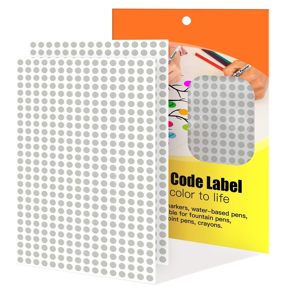 2430 0.25 Inch Gray Color Coding Stickers Dot,4200 PCS Small Round Circle